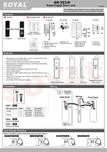 AR-323-D Smart Digital Door Lock Manual(圖)